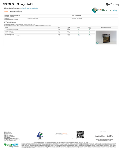 1-Gram | Pure Pseudo Powder | 624mg Total Alkaloids Per Container