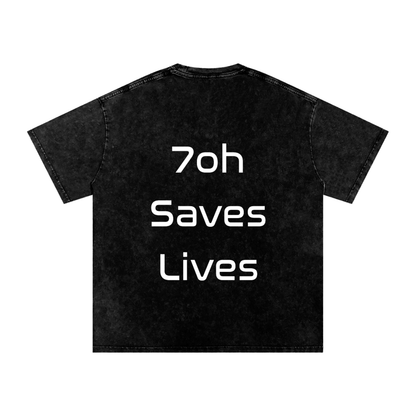 Snow Washed Oversized Cotton T-Shirt