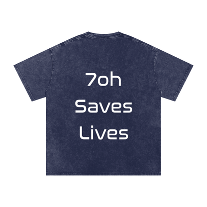 Snow Washed Oversized Cotton T-Shirt