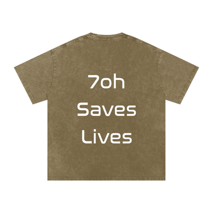 Snow Washed Oversized Cotton T-Shirt