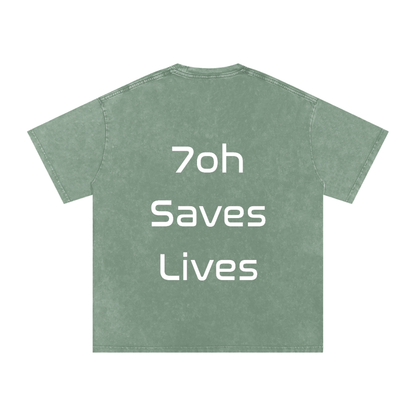 Snow Washed Oversized Cotton T-Shirt