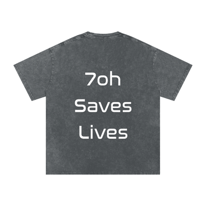 Snow Washed Oversized Cotton T-Shirt