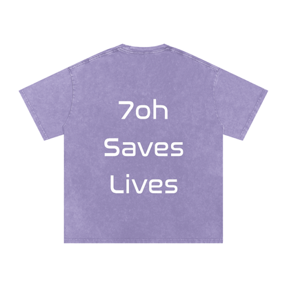 Snow Washed Oversized Cotton T-Shirt
