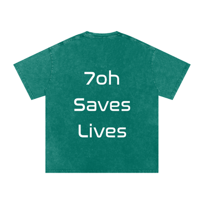 Snow Washed Oversized Cotton T-Shirt