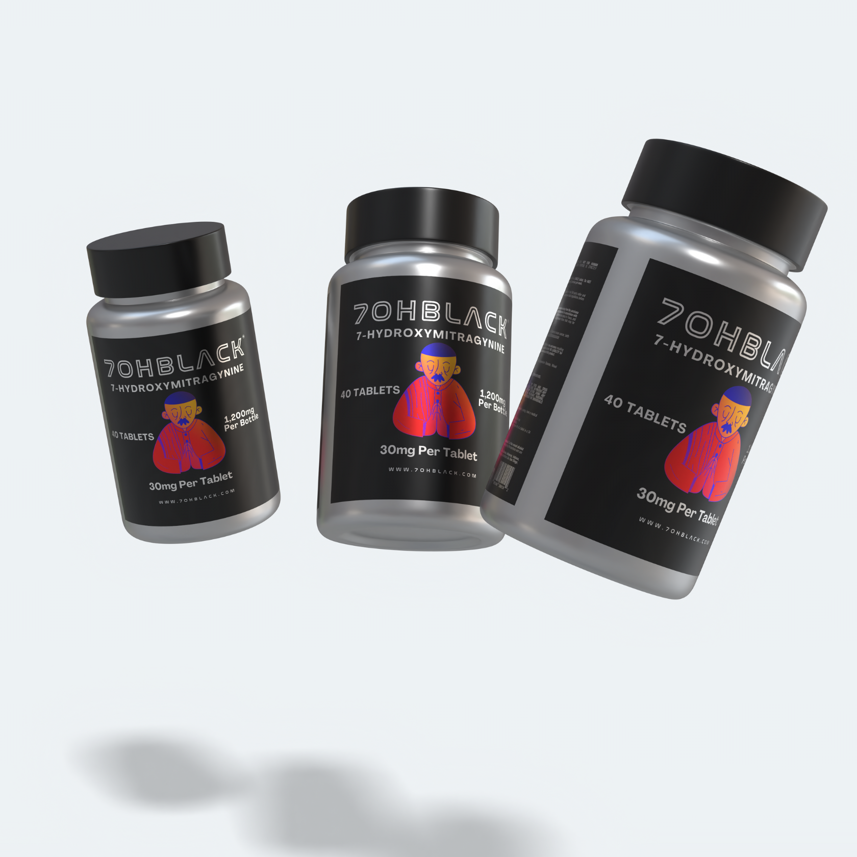 7ohBlack: 7-Hydroxymitragynine powder and 7oh tablets